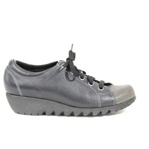 Women Leather Wedge Sneakers Chunky Heel sz 8 Munro Dakota Shoes
